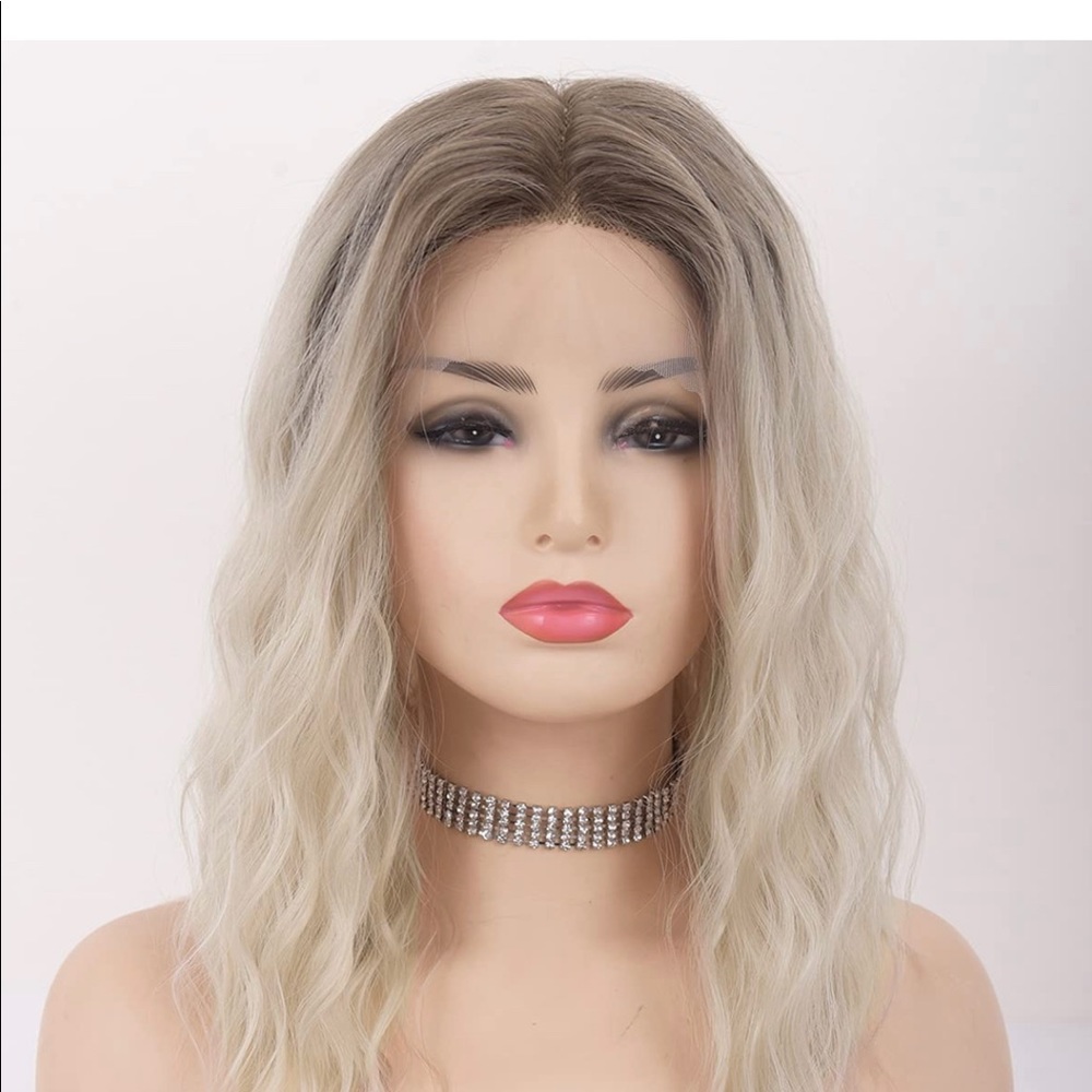 12 inch synthetic wig. Loose wave, lace cap